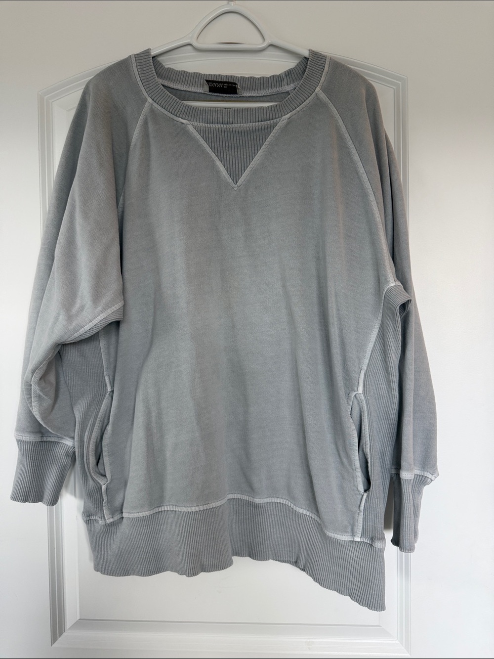 Zenana Outfitters Oversized Crewneck Sweatshirt - Light Grey - Picture 1 of 3
